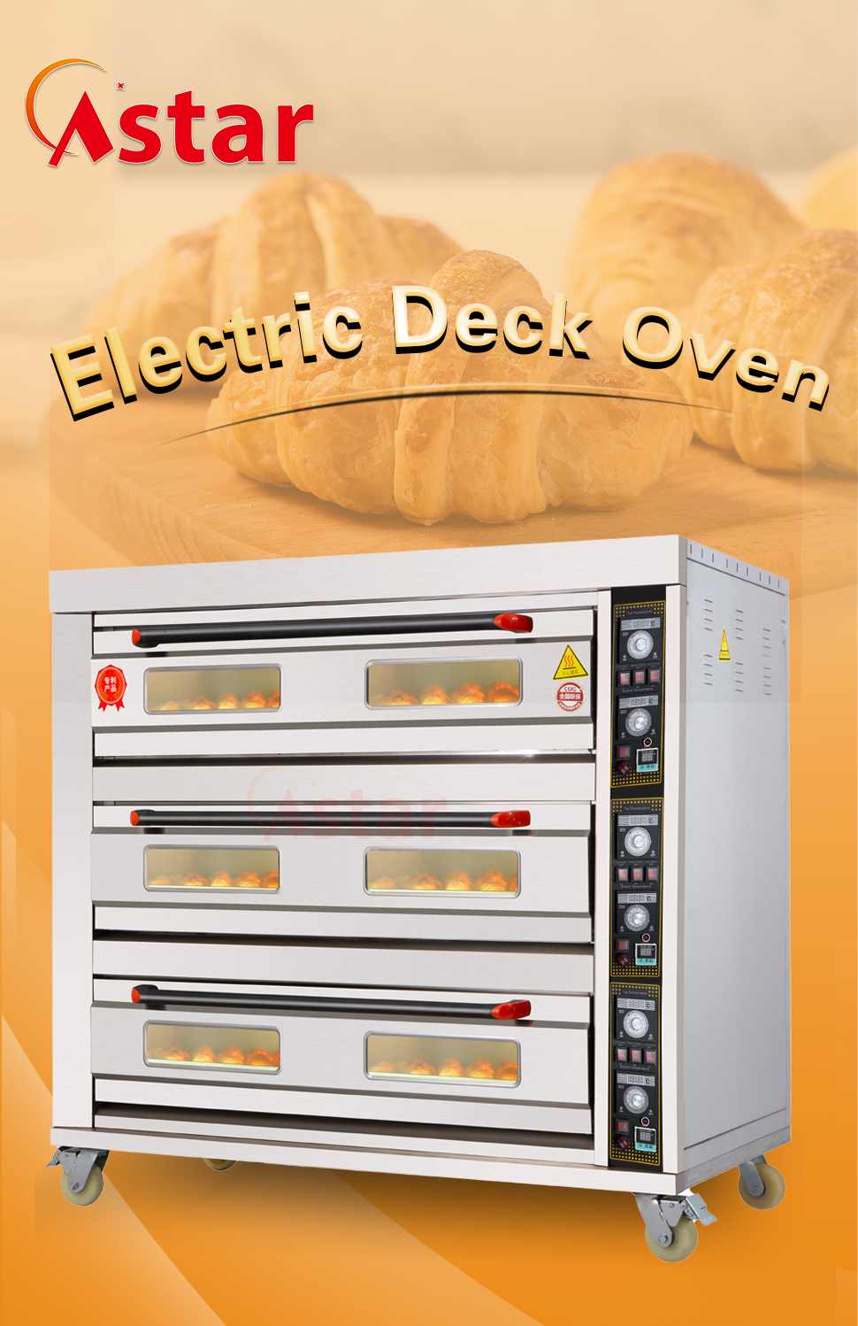 Astar Crown B Series Electric Deck Oven 3 Decks 9 Trays HGB-90D From ...